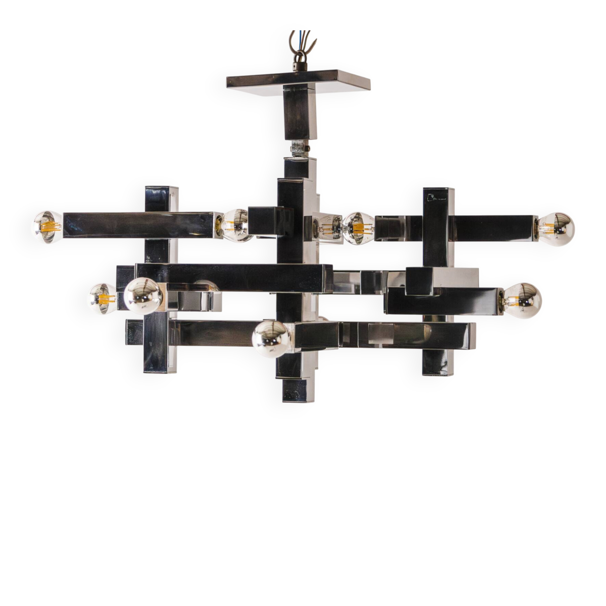 Metric chandelier by Gaetano Sciolari, Italy, 1970s