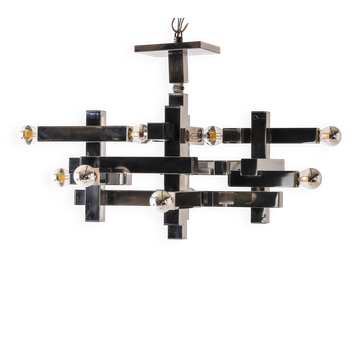 Metric chandelier by Gaetano Sciolari, Italy, 1970s