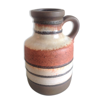 Vase beige et marron par Scheurich Keramik vintage années 60-70