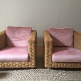 Roset Line sofas and rattan armchairs set