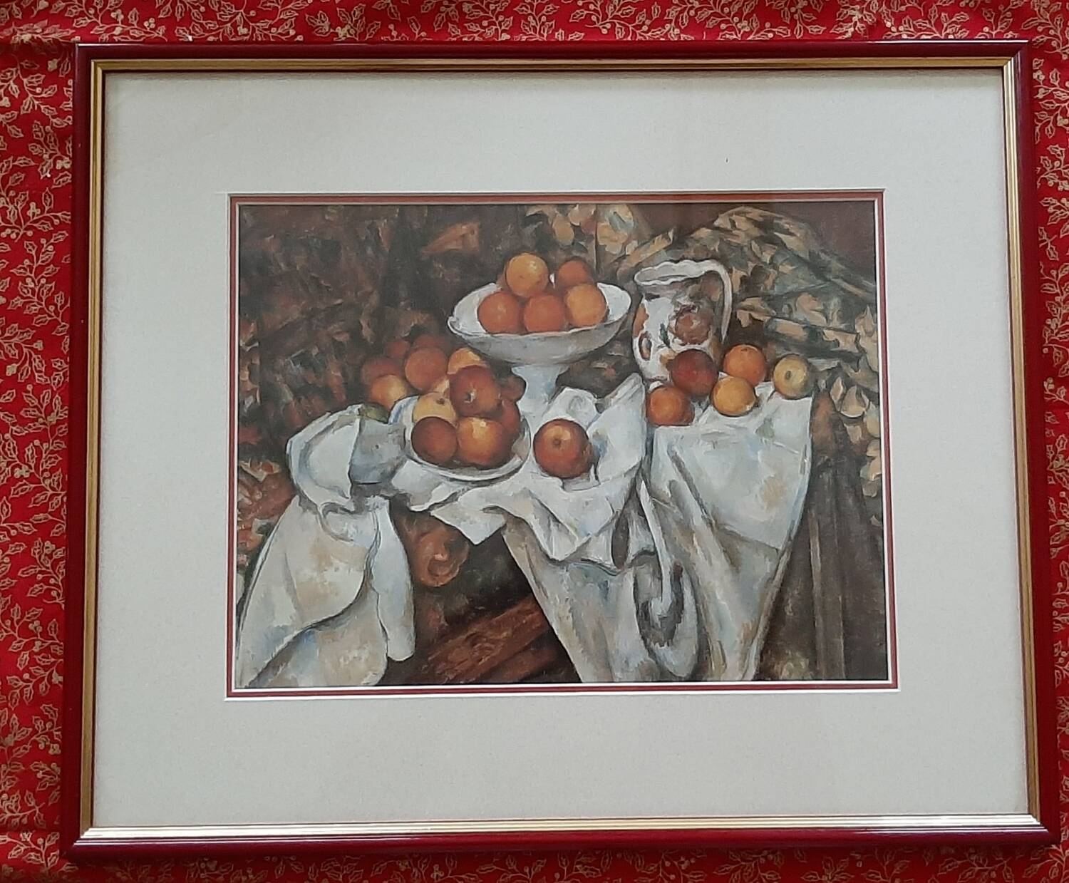 Reproduction encadrée Nature morte aux pommes Paul Cezanne