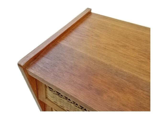 Vintage Chest if dealers wood rattan 1950 feet compass