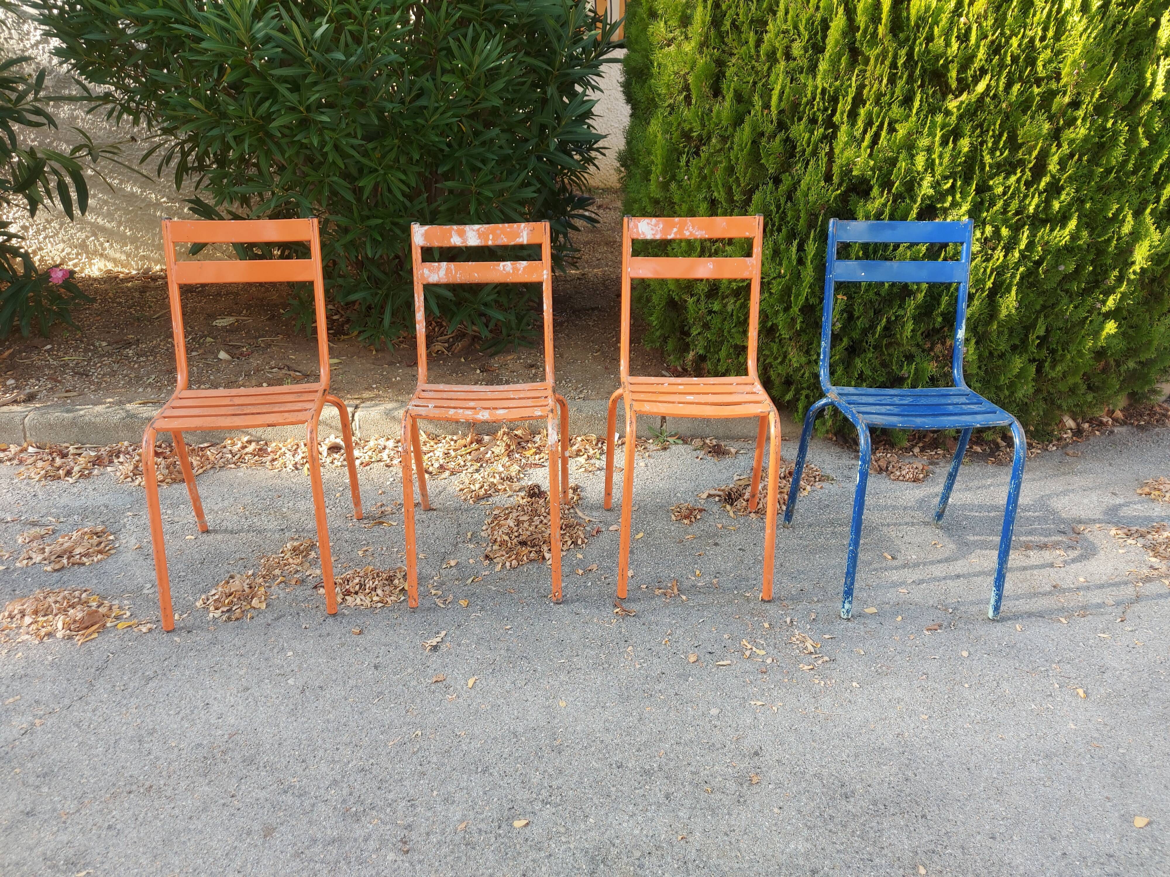 Set of 4 chairs tivoli chairs by Francisco Segarra in metal