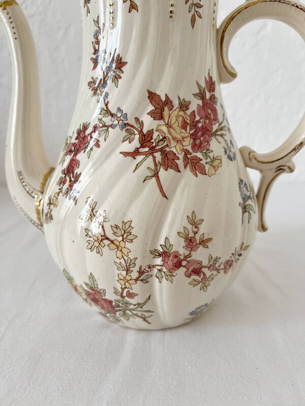 Cafetière verseuse en terre de fer Louis XV Sarreguemines
