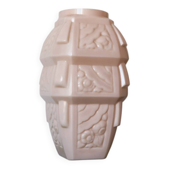 Muller Brothers pale pink art deco vase