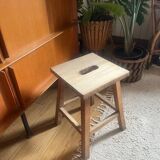 Vintage solid oak stool