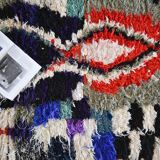 Boucherouite Moroccan rug in wool 180 cm x 60 cm