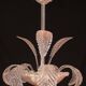 Pink Art Decò Barovier e Toso Chandelier, Murano Glass, 1950s