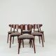 6 brown Scandinavian dining chairs