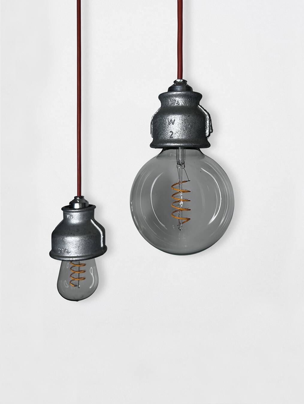 Pair of industrial pendant lights