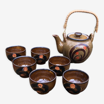 Glazed stoneware tea set