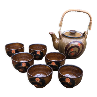 Glazed stoneware tea set
