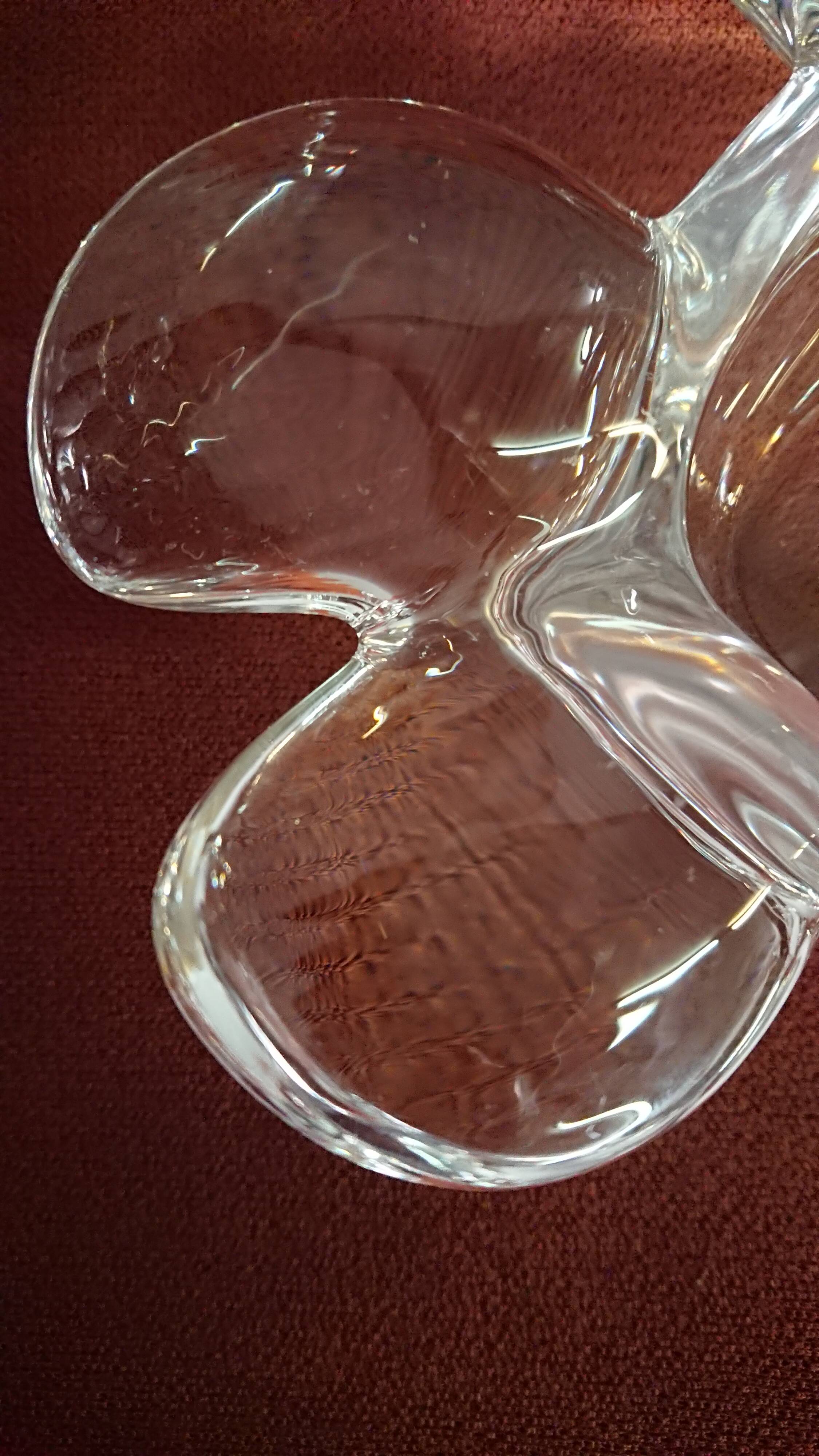 Empty fish-shaped crystal pocket