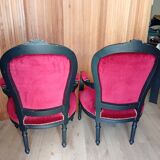 Pair of Louis XV style cabriolet armchairs
