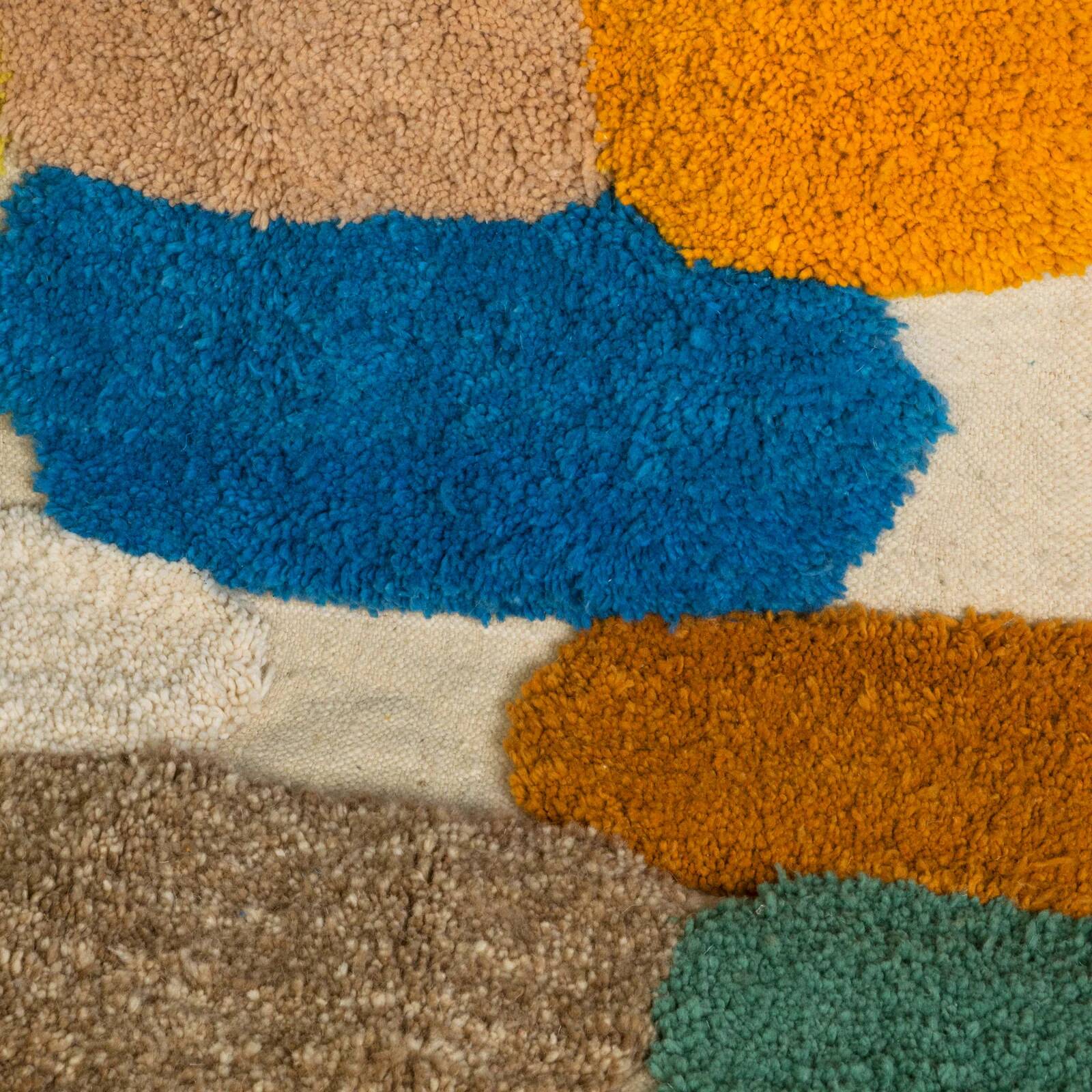 Vintage Moroccan rug with pop colours from the 1970s.