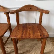4 pine armchairs from the 1970s