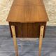 1960s 1970s Teak Sewing Box Sewing Table Utensil Holder with Basket