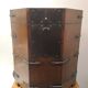 Octagonal wooden chest with metal ornaments from Asia