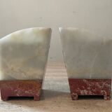 Pair of Art Deco marble and onyx bookends