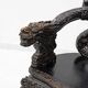 Pair of Chinese Qing Dynasty Carved Dragon Armchairs,Ebonized Hardwood,19th