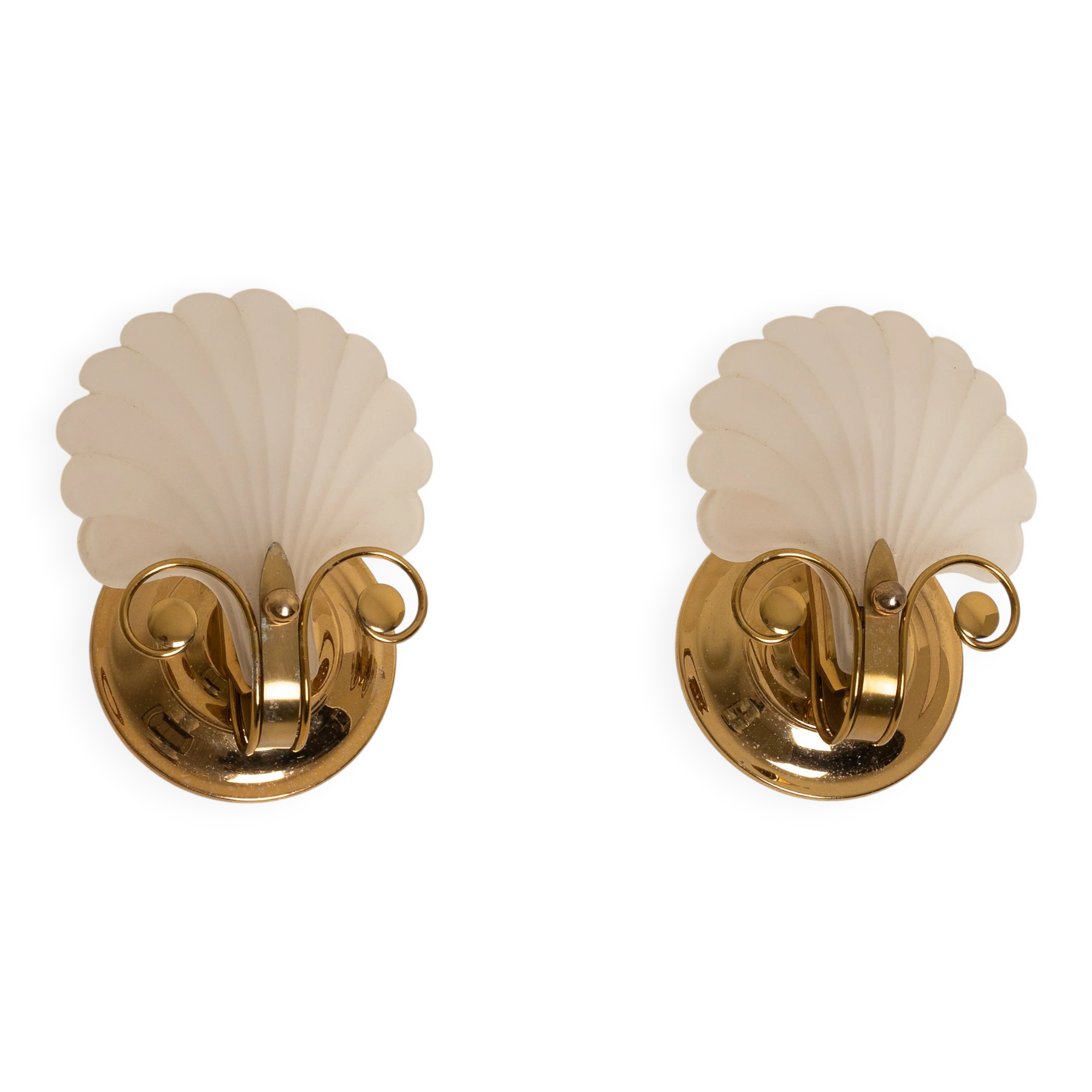Paire d'appliques murales en coquillage par Deknudt