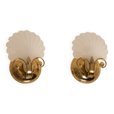 PAIR OF SHELL WALL SCONCES BY DEKNUDT