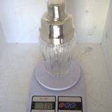 Art deco crystal and silver plated shaker