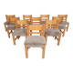 Set of 10 pinewood dining chair in the style of Ate van Apeldoorn, The Netherlands 1970's
