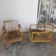 Paire de fauteuils vintage bois et velours