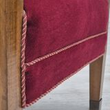 1950s, Danish armchair, original condition, furniture velour, beech wood.