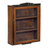 Vitrine marron art deco ancienne bois teck piece d'origine inde