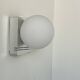 Vintage wall lamp, chrome and opaline, France 1970