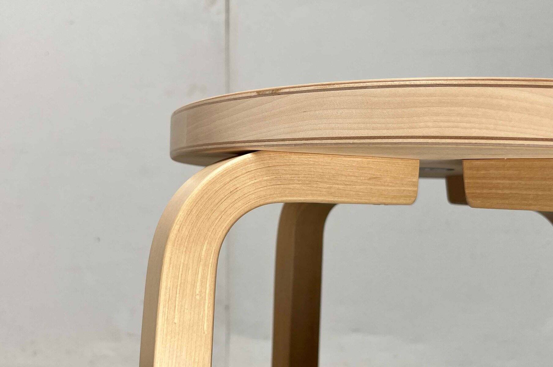 Mid-Century Modern High Stools K65 by Alvar Aalto for Artek, Finland, 2017, Set of 3