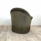 Pair of Toad green velvet armchairs