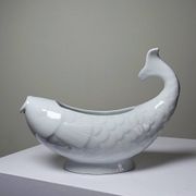 White porcelain sauce boat fish Ocean France, 1970s-1980s