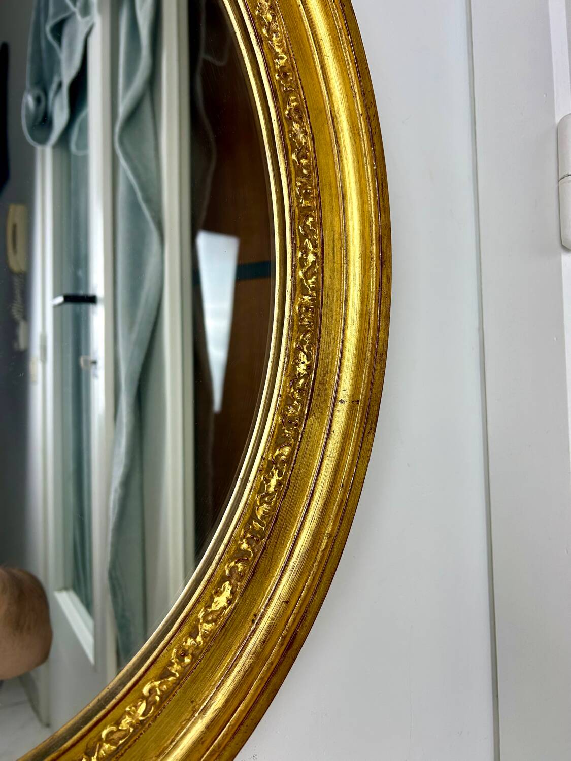 Vintage oval mirror Deknudt plus matching console