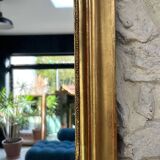 Antique mirror 42.5/36.5cm Louis-Philippe gilded with gold leaf, mercury