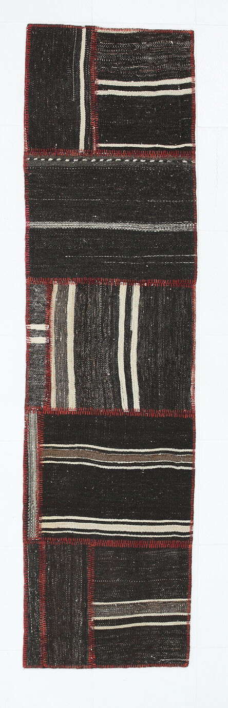 2x8 brown & beige vintage runner rug 66x248cm