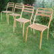 Serie de 4 chaises en tôle