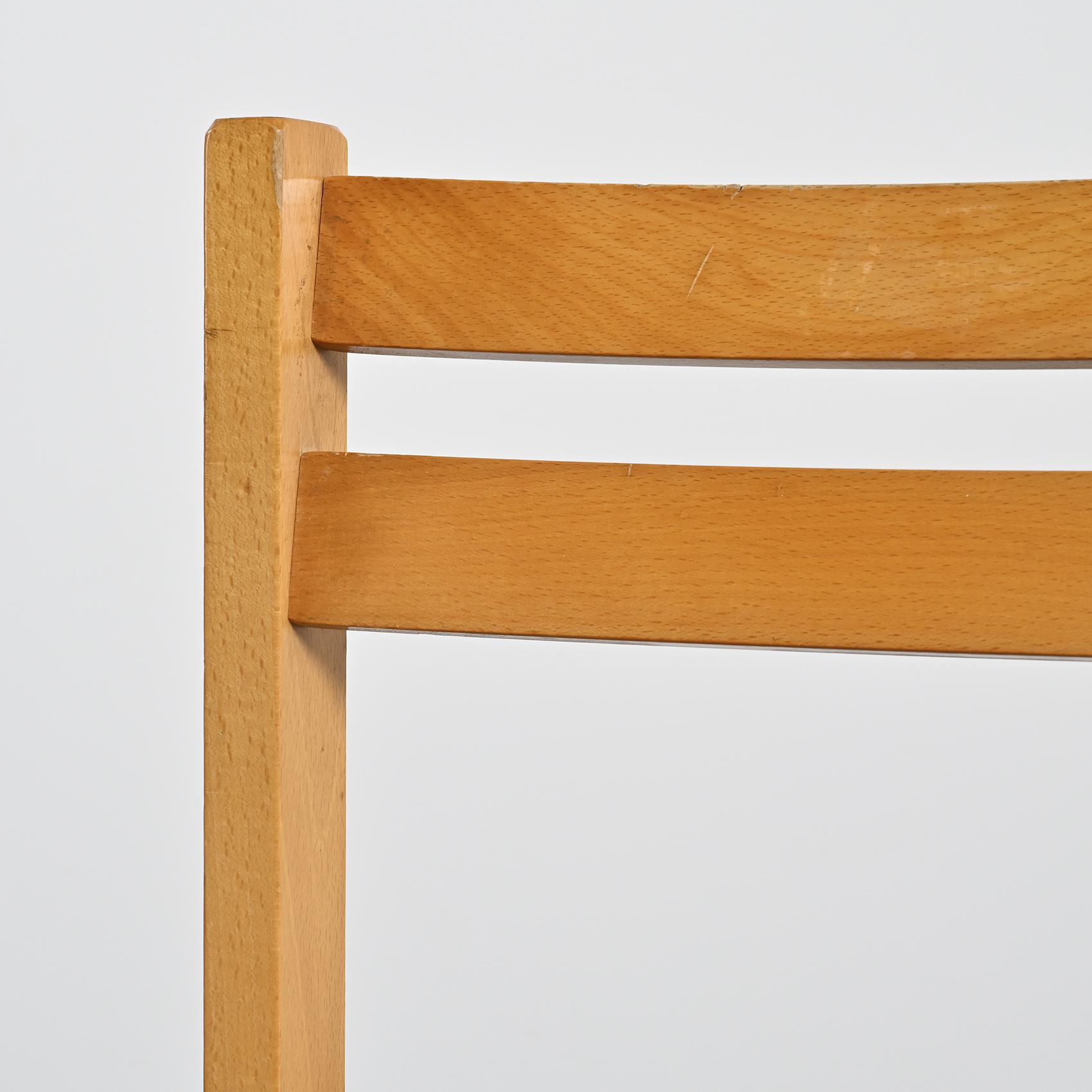 André Sornay, set of six beechwood chairs, France 1960