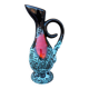 Vintage fat lava vase – turquoise red ceramic foam