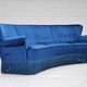 Canapé danois 3 places en velours bleu et hêtre, années 1960