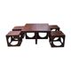 Table basse en teck avec ses 4 tabourets