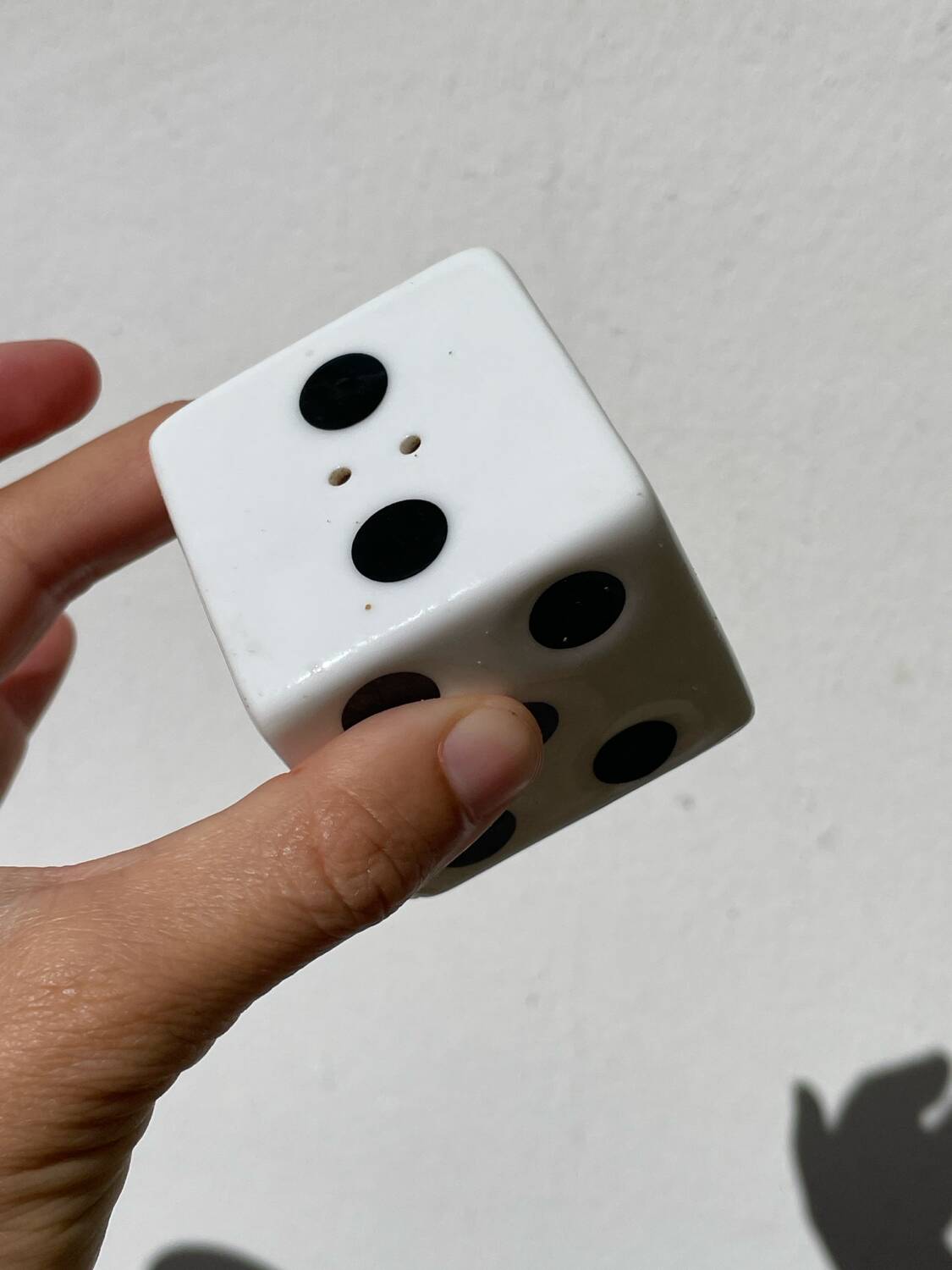 Ceramic salt and pepper shaker dice