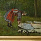 Pair of “Country Scenes” Paintings, signed A. Minne – Late 19th century