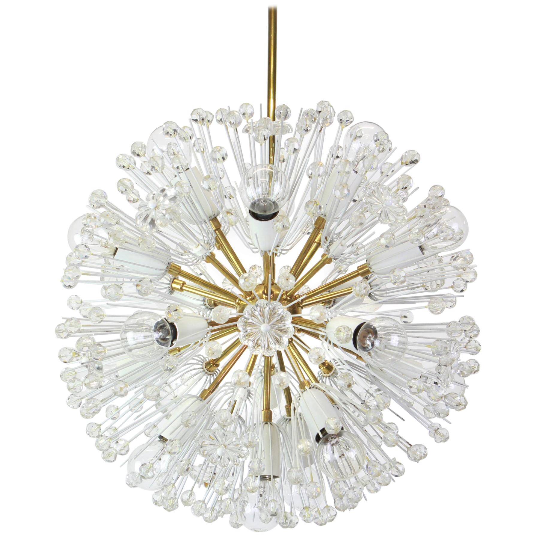 Brass chandelier with pendants Starburst by Emil Stejnar, Austria, 1960s