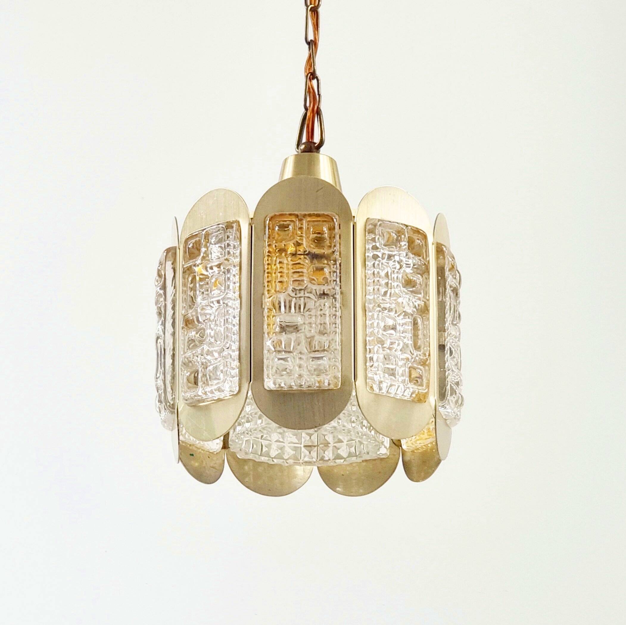 Mid-Century Scandinavian Glass Ceiling Light from Vitrika, Denmark, 1960s