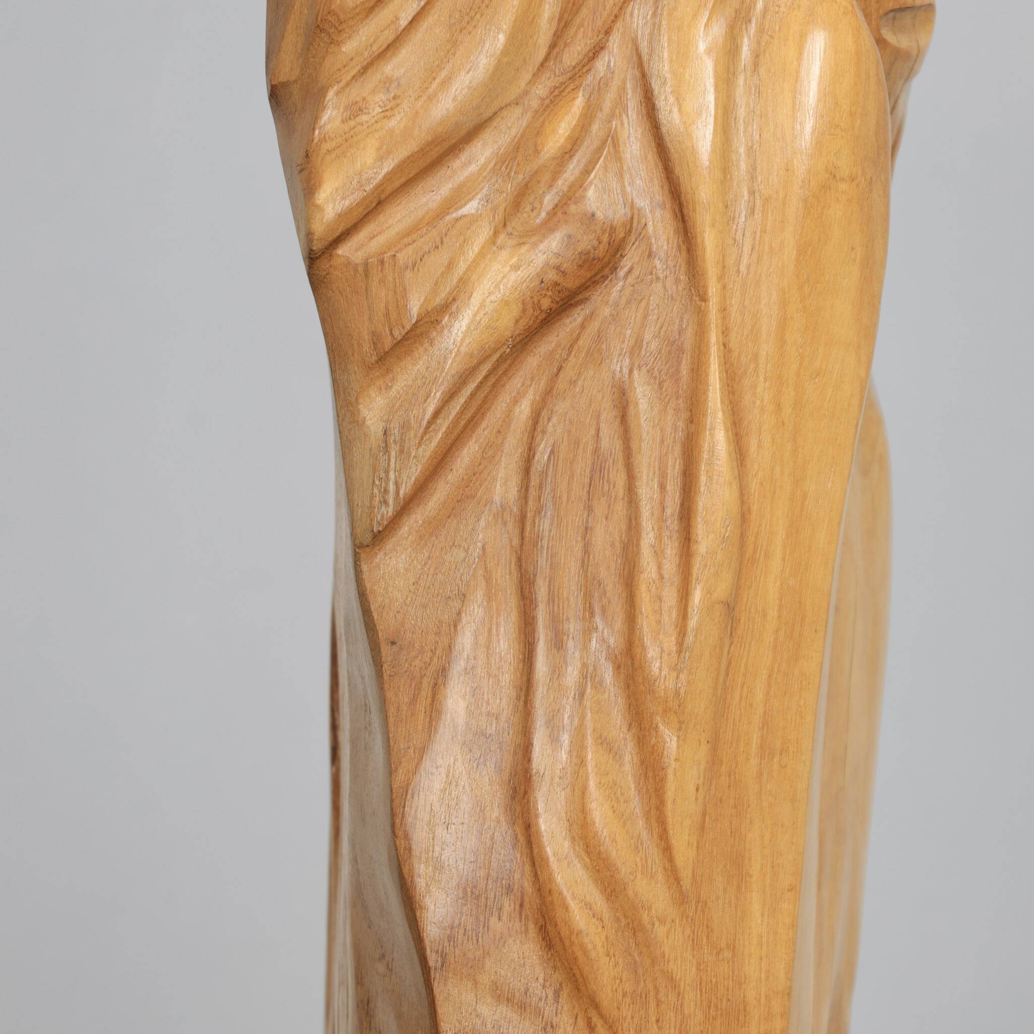 Monumental hand-carved oak sculpture, Belgium, 1970s