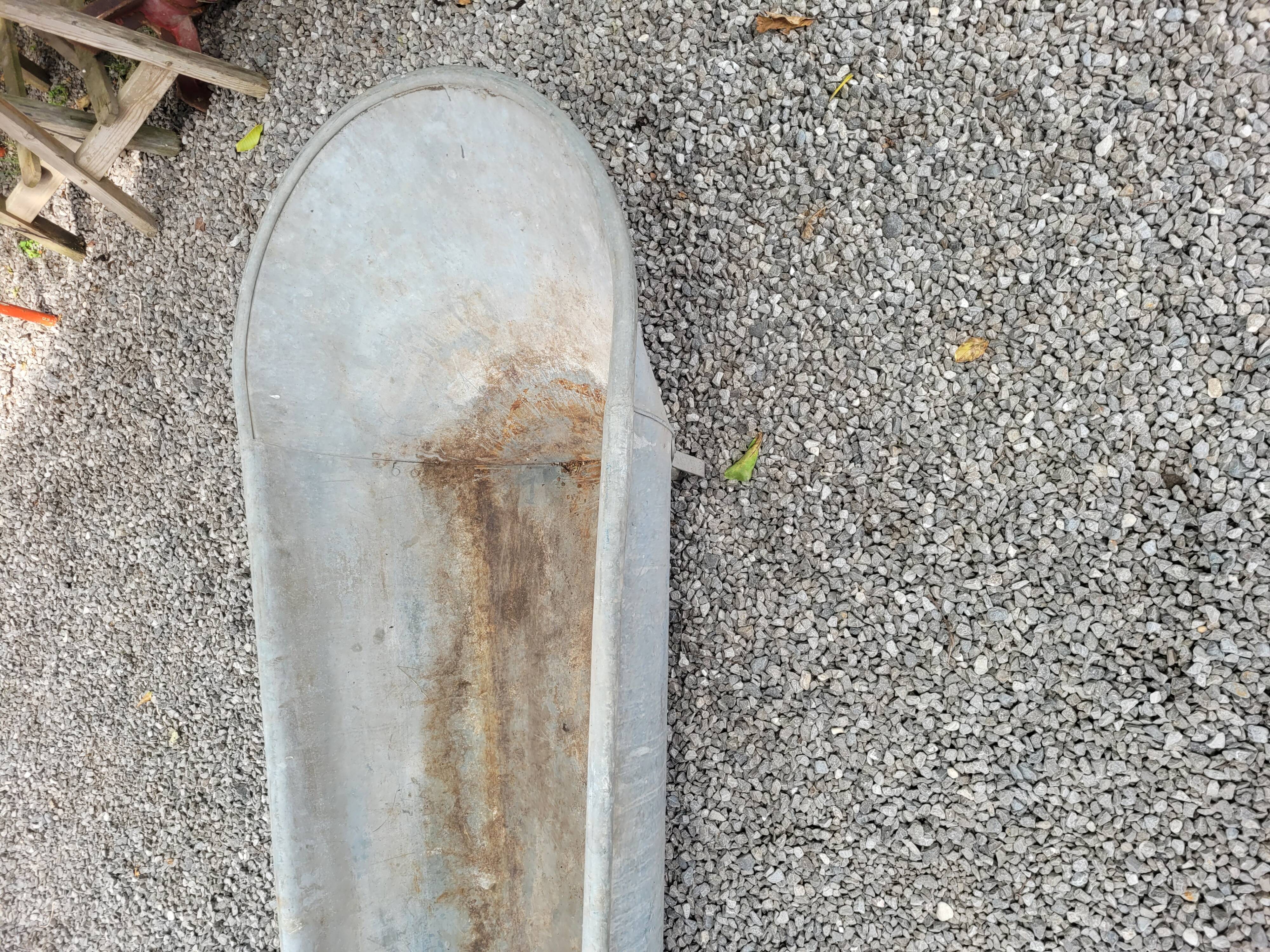 Old zinc bathtub