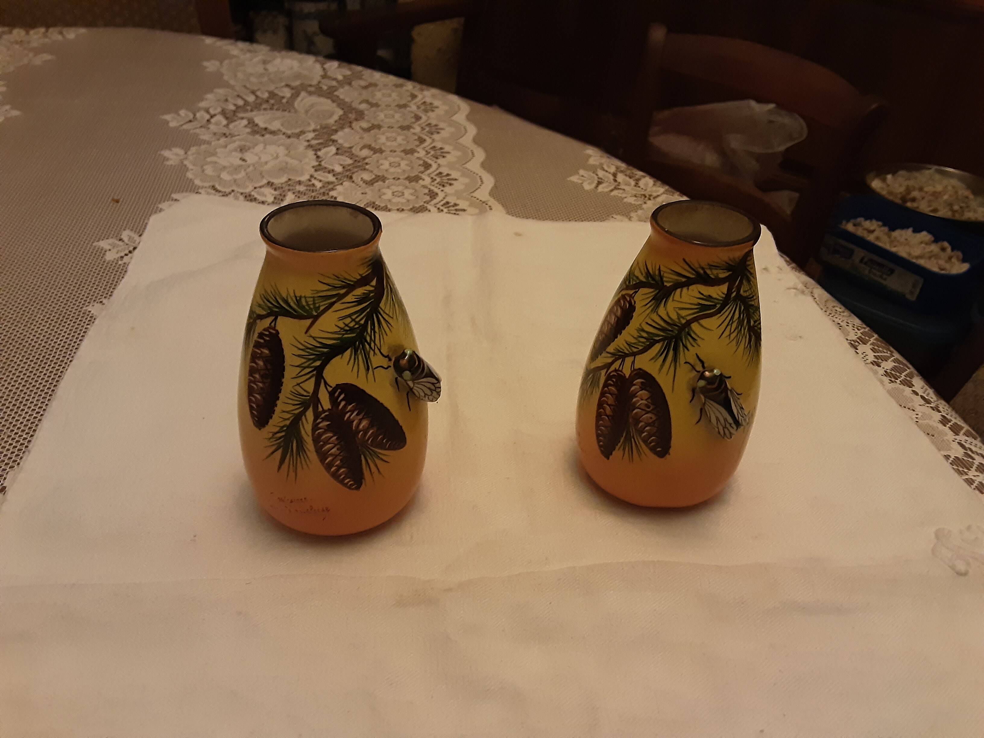2 Vallauris ceramic vases signed Tess